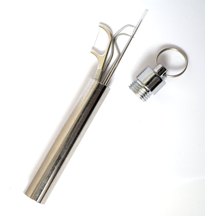 Stainless Steel Reusable Portable Toothpick Set with KeyChain Holder